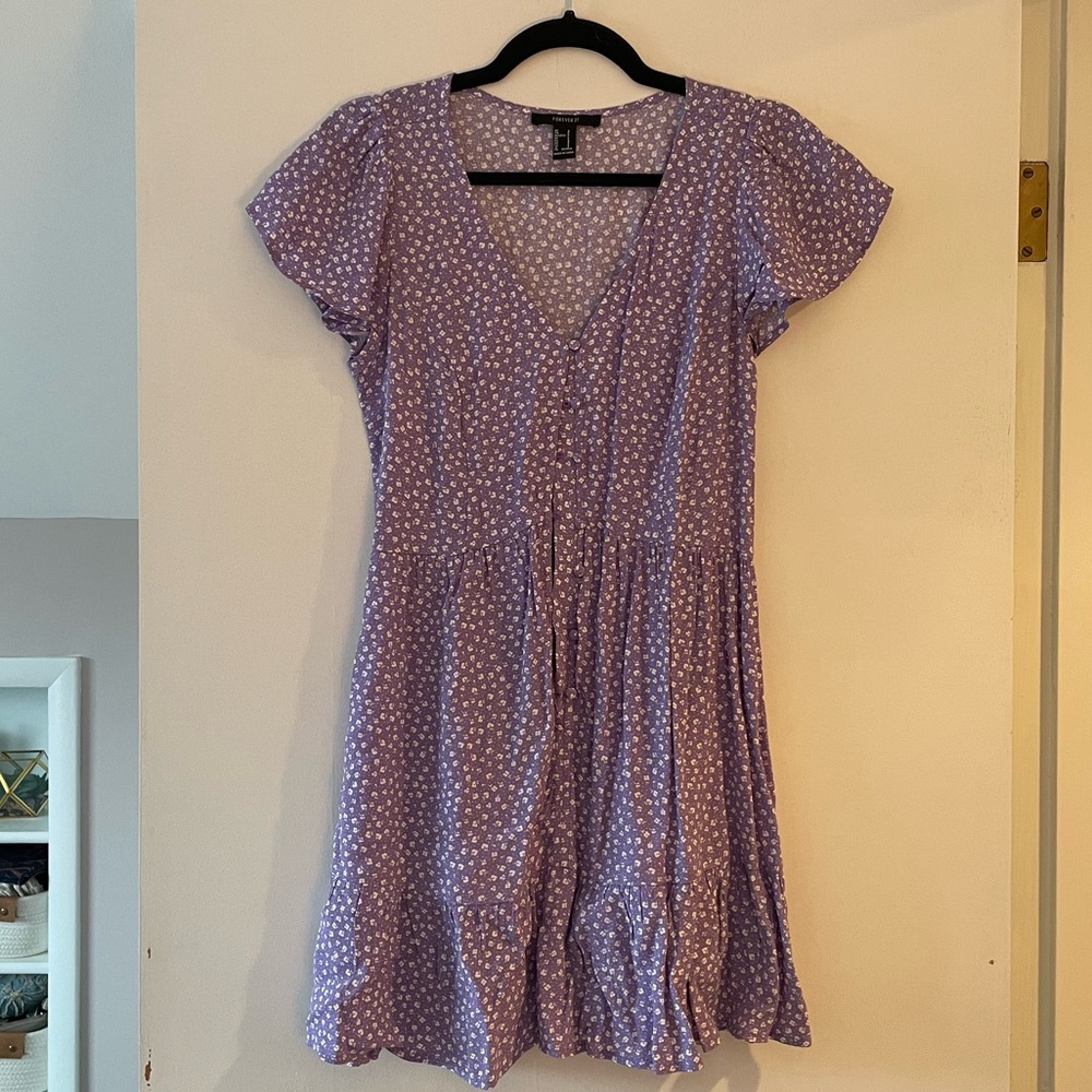 Purple mini summer dress